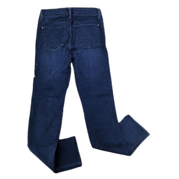 Elle Paris Women's 6 Blue Skinny Leg Regular Fit Mid Rise Navy Blue Jeans - Picture 1 of 11